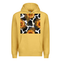 Antique Gold cowhide leopard sunflower seamless pattern Premium Hoodie - BundleAndBundleShop