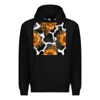 Black cowhide leopard sunflower seamless pattern Premium Hoodie - BundleAndBundleShop
