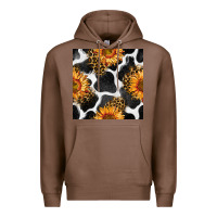 Chestnut cowhide leopard sunflower seamless pattern Premium Hoodie - BundleAndBundleShop