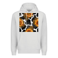 Dove Grey cowhide leopard sunflower seamless pattern Premium Hoodie - BundleAndBundleShop