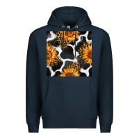 Navy cowhide leopard sunflower seamless pattern Premium Hoodie - BundleAndBundleShop