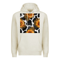 Oatmeal Heather cowhide leopard sunflower seamless pattern Premium Hoodie - BundleAndBundleShop