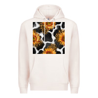 Pale Pink cowhide leopard sunflower seamless pattern Premium Hoodie - BundleAndBundleShop