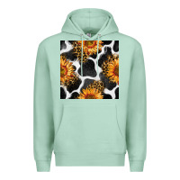 Seafoam cowhide leopard sunflower seamless pattern Premium Hoodie - BundleAndBundleShop