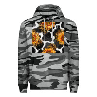 Slate Camo cowhide leopard sunflower seamless pattern Premium Hoodie - BundleAndBundleShop