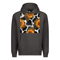 Smoke cowhide leopard sunflower seamless pattern Premium Hoodie - BundleAndBundleShop