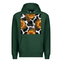 Sports Green cowhide leopard sunflower seamless pattern Premium Hoodie - BundleAndBundleShop