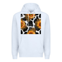 White cowhide leopard sunflower seamless pattern Premium Hoodie - BundleAndBundleShop