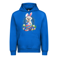 Cobalt Bunny Maltese With Egg Basket Easter Flower Hunting Egg Urban Hoodie - minhPixels