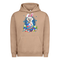 Pigment Burro Bunny Maltese With Egg Basket Easter Flower Hunting Egg Urban Hoodie - minhPixels