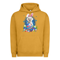 Pigment Peanut Butter Bunny Maltese With Egg Basket Easter Flower Hunting Egg Urban Hoodie - minhPixels