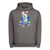 Pigment Tornado Bunny Maltese With Egg Basket Easter Flower Hunting Egg Urban Hoodie - minhPixels
