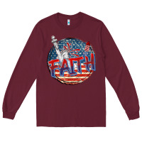 Burgundy faith usa Long Sleeve Tee - CowGirlArtShop
