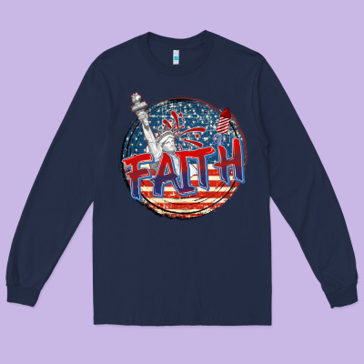Faith Usa Long Sleeve Tee Designed By Cowgirlartshop