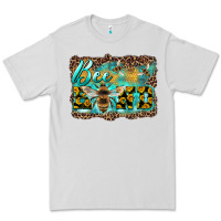 Dove Grey bee kind with sunflower and leopard background Premium Tee - Artiststas