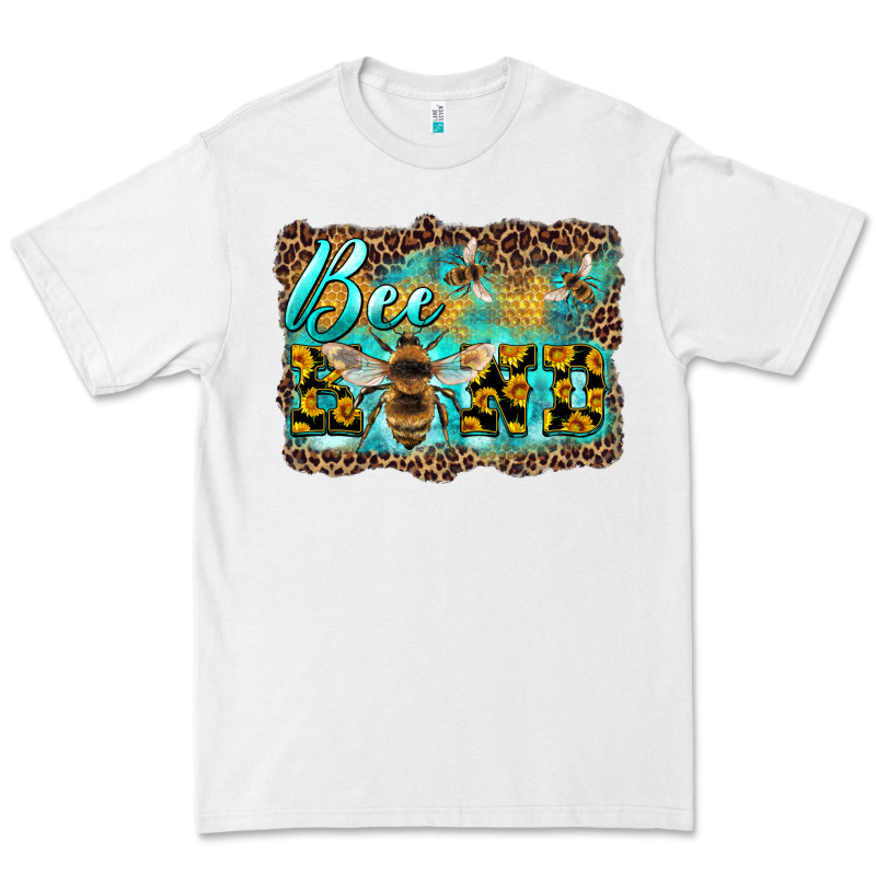 Bee Kind With Sunflower And Leopard Background Premium Tee by Artiststas | Teevron