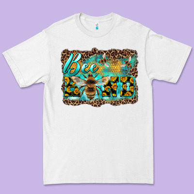 Bee Kind With Sunflower And Leopard Background Premium Tee Designed By Artiststas
