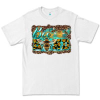 White bee kind with sunflower and leopard background Premium Tee - Artiststas