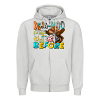 Dove Grey Deja Moo I've Heard Tih Bull Before Zipper Hoodie - CowhideDigitalArt