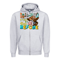Heather Grey Deja Moo I've Heard Tih Bull Before Zipper Hoodie - CowhideDigitalArt