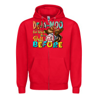 Red Deja Moo I've Heard Tih Bull Before Zipper Hoodie - CowhideDigitalArt