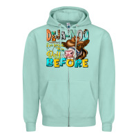 Seafoam Deja Moo I've Heard Tih Bull Before Zipper Hoodie - CowhideDigitalArt