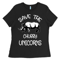 Black save the chubby unıcorns Ladies Tee - Bettercallsaul