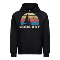 Black Coos Bay Or Vintage Sailboat 70S Throwback Sunset Urban Hoodie - minhPixels