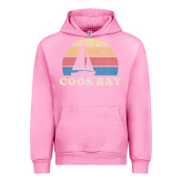 Fuchsia Pink Coos Bay Or Vintage Sailboat 70S Throwback Sunset Urban Hoodie - minhPixels