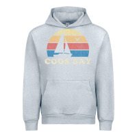 Heather Grey Coos Bay Or Vintage Sailboat 70S Throwback Sunset Urban Hoodie - minhPixels