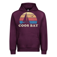 Mauve Wine Coos Bay Or Vintage Sailboat 70S Throwback Sunset Urban Hoodie - minhPixels