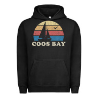 Pigment Black Coos Bay Or Vintage Sailboat 70S Throwback Sunset Urban Hoodie - minhPixels