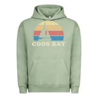 Pigment Oil Green Coos Bay Or Vintage Sailboat 70S Throwback Sunset Urban Hoodie - minhPixels