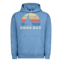 Pigment Pebble Blue Coos Bay Or Vintage Sailboat 70S Throwback Sunset Urban Hoodie - minhPixels
