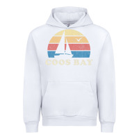 White Coos Bay Or Vintage Sailboat 70S Throwback Sunset Urban Hoodie - minhPixels