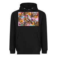 Black Baby monkey flowers Heavyweight Hoodie - Artiststas