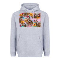 Heather Grey Baby monkey flowers Heavyweight Hoodie - Artiststas