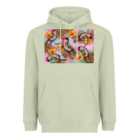 Matcha Baby monkey flowers Heavyweight Hoodie - Artiststas
