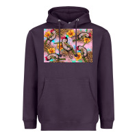 Plum Baby monkey flowers Heavyweight Hoodie - Artiststas