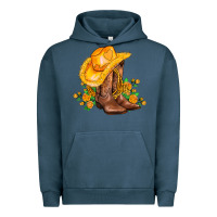 Pigment Midnight Navy yellow  cowgirl and roses Urban Hoodie - AdoDesignShop
