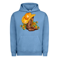 Pigment Pebble Blue yellow  cowgirl and roses Urban Hoodie - AdoDesignShop