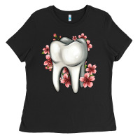 Black floral tooth Ladies Tee - Jasminsmagicworld