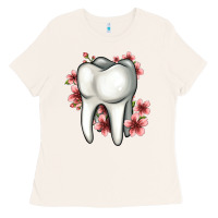 Bone floral tooth Ladies Tee - Jasminsmagicworld