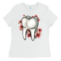 White floral tooth Ladies Tee - Jasminsmagicworld