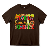 Chocolate Brown tequila lime and sunshine Heavy Core Tee - LillyAllenDesigns