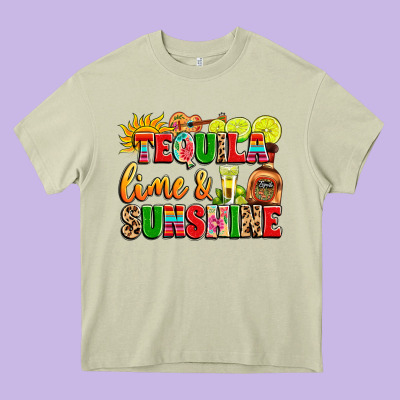 Tequila Lime And Sunshine Heavy Core Tee Designed By Lillyallendesigns