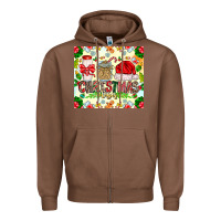 Chestnut Christmas Vibes Zipper Hoodie - CowhideDigitalArt