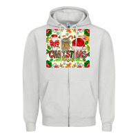 Dove Grey Christmas Vibes Zipper Hoodie - CowhideDigitalArt