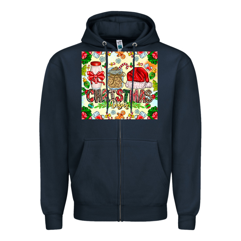 Christmas Vibes Zipper Hoodie by CowhideDigitalArt | Teevron