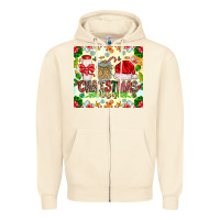 Sandshell Christmas Vibes Zipper Hoodie - CowhideDigitalArt